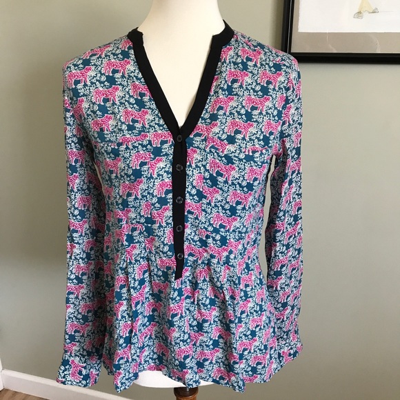 Anthropologie Tops - Anthropologie Vanessa Virginia tiger blouse size 2